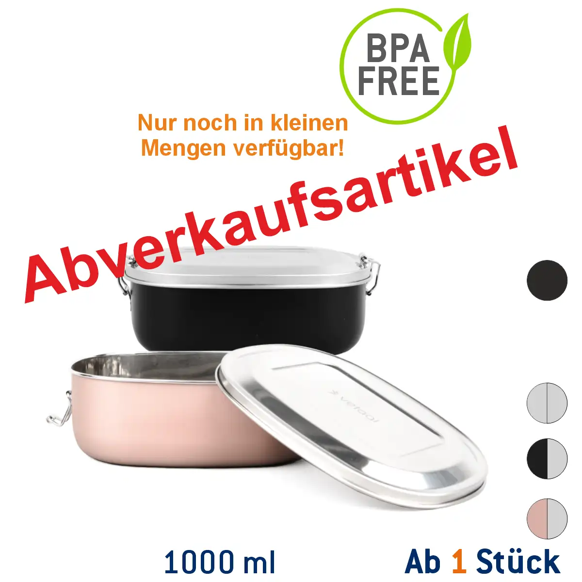 Edelstahl-Brotdose Behålla Farbe: schwarz Gravur: ohne Gravur